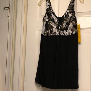 Black and White Women's One Piece Swimsuit